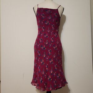 Vintage 90s Y2k Tessuto Pink 100% Silk Coquette Pullover Slip Dress